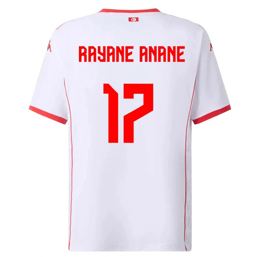 Danxen Män Tunisien Mohamed Rayane Anane #17 Vit Röd Bortatröja Matchtröjor 26-28 Tröjor T-Tröja