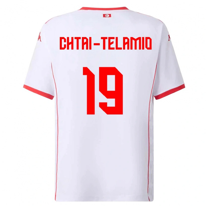 Danxen Män Tunisien Zayon Chtaï-Telamio #19 Vit Röd Bortatröja Matchtröjor 26-28 Tröjor T-Tröja