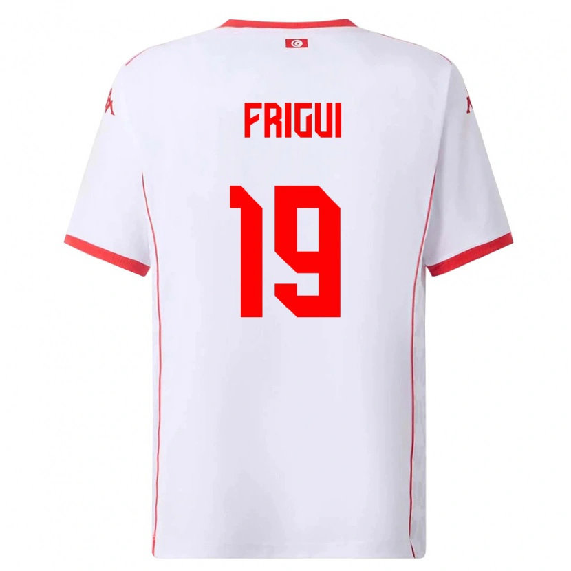 Danxen Män Tunisien Becem Frigui #19 Vit Röd Bortatröja Matchtröjor 26-28 Tröjor T-Tröja