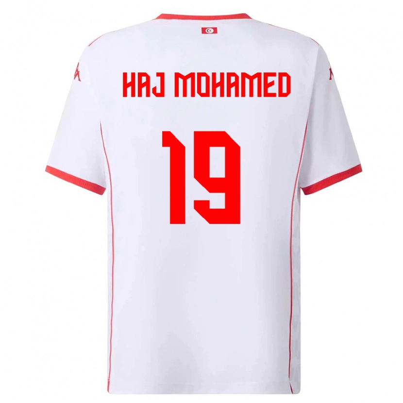 Danxen Män Tunisien Anas Haj Mohamed #19 Vit Röd Bortatröja Matchtröjor 26-28 Tröjor T-Tröja