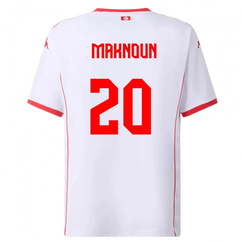 Danxen Män Tunisien Leila Maknoun #20 Vit Röd Bortatröja Matchtröjor 26-28 Tröjor T-Tröja