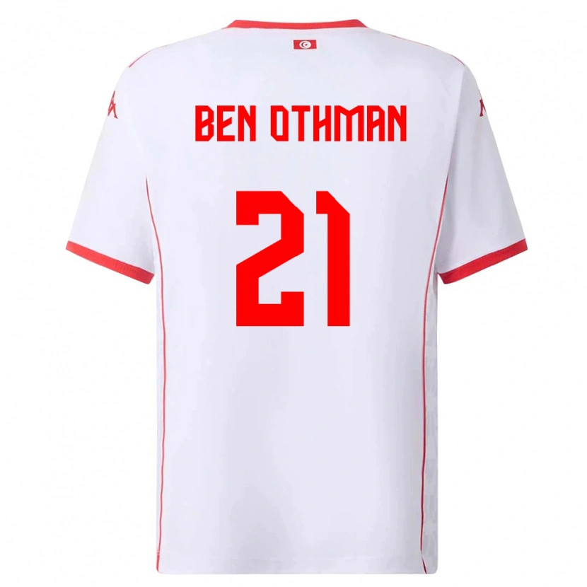 Danxen Män Tunisien Khairi Ben Othman #21 Vit Röd Bortatröja Matchtröjor 26-28 Tröjor T-Tröja