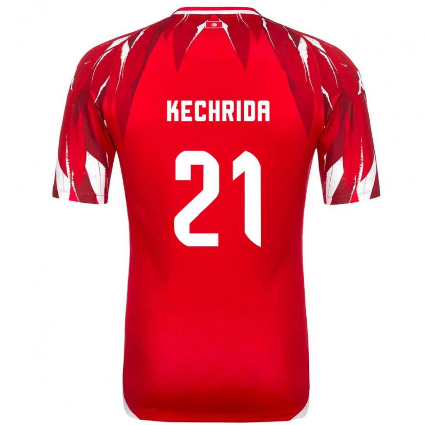 Danxen Män Tunisien Wajdi Kechrida #21 Röd Vit Bortatröja Matchtröjor 26-28 Tröjor T-Tröja