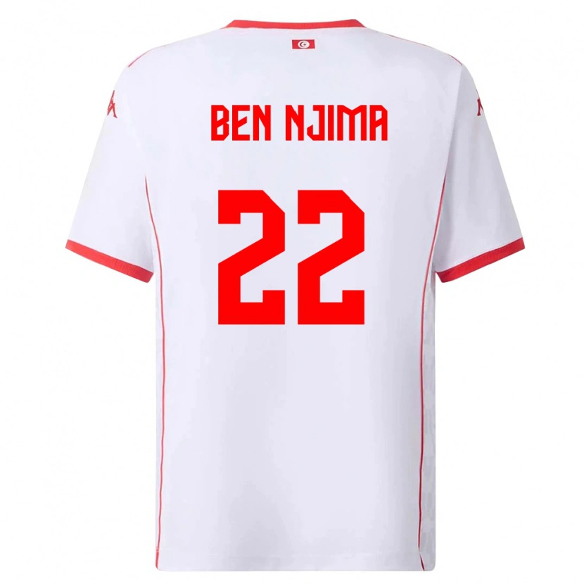 Danxen Män Tunisien Firas Ben Njima #22 Vit Röd Bortatröja Matchtröjor 26-28 Tröjor T-Tröja