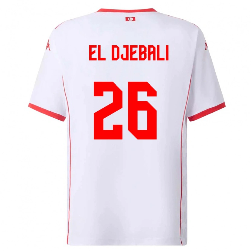 Danxen Män Tunisien Chaim El Djebali #26 Vit Röd Bortatröja Matchtröjor 26-28 Tröjor T-Tröja
