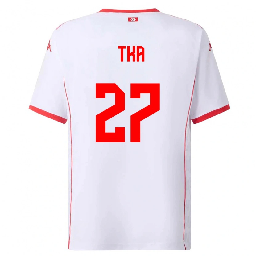 Danxen Män Tunisien Houssem Tka #27 Vit Röd Bortatröja Matchtröjor 26-28 Tröjor T-Tröja