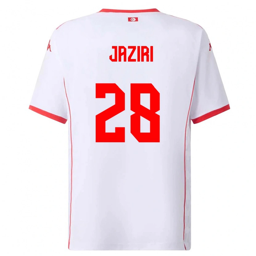 Danxen Män Tunisien Seifeddine Jaziri #28 Vit Röd Bortatröja Matchtröjor 26-28 Tröjor T-Tröja