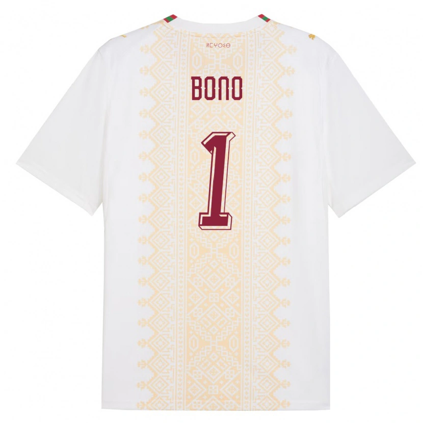 Danxen Män Marocko Yassine Bounou #1 Vit Guld Röd Bortatröja Matchtröjor 26-28 Tröjor T-Tröja