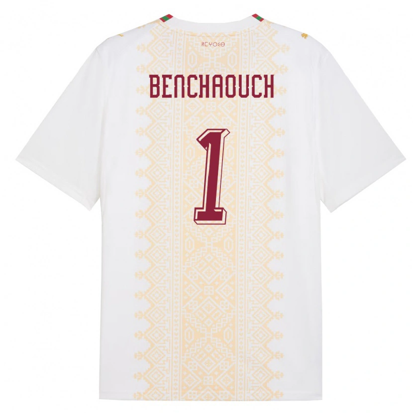 Danxen Män Marocko Yanis Benchaouch #1 Vit Guld Röd Bortatröja Matchtröjor 26-28 Tröjor T-Tröja
