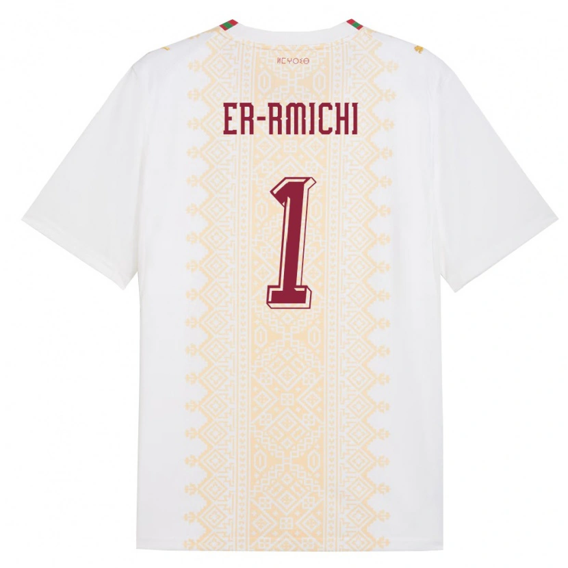 Danxen Män Marocko Khadija Er Rmichi #1 Vit Guld Röd Bortatröja Matchtröjor 26-28 Tröjor T-Tröja