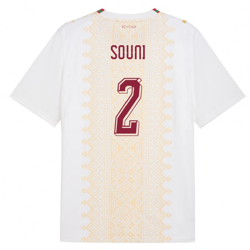 Danxen Män Marocko Reda Souni #2 Vit Guld Röd Bortatröja Matchtröjor 26-28 Tröjor T-Tröja