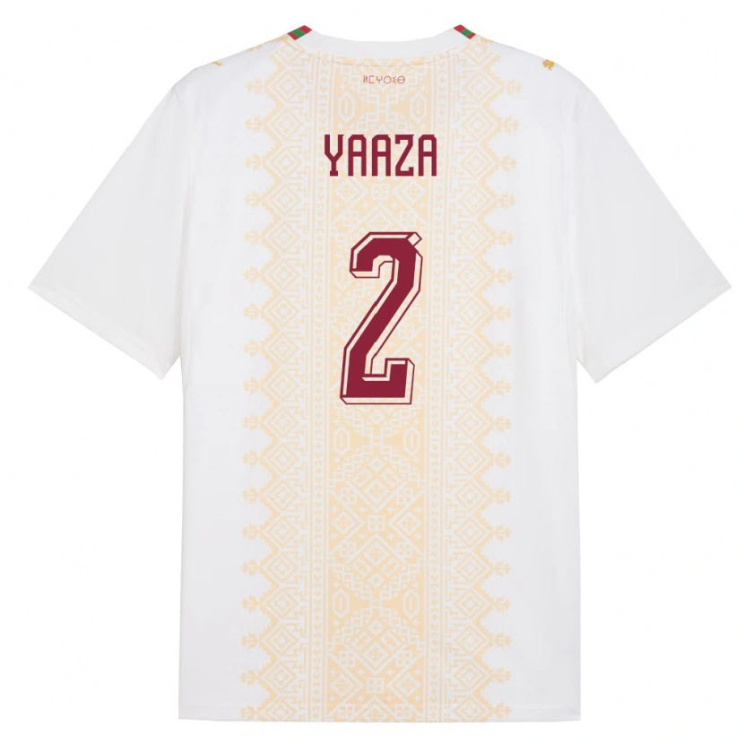 Danxen Män Marocko Yahya Yaaza #2 Vit Guld Röd Bortatröja Matchtröjor 26-28 Tröjor T-Tröja