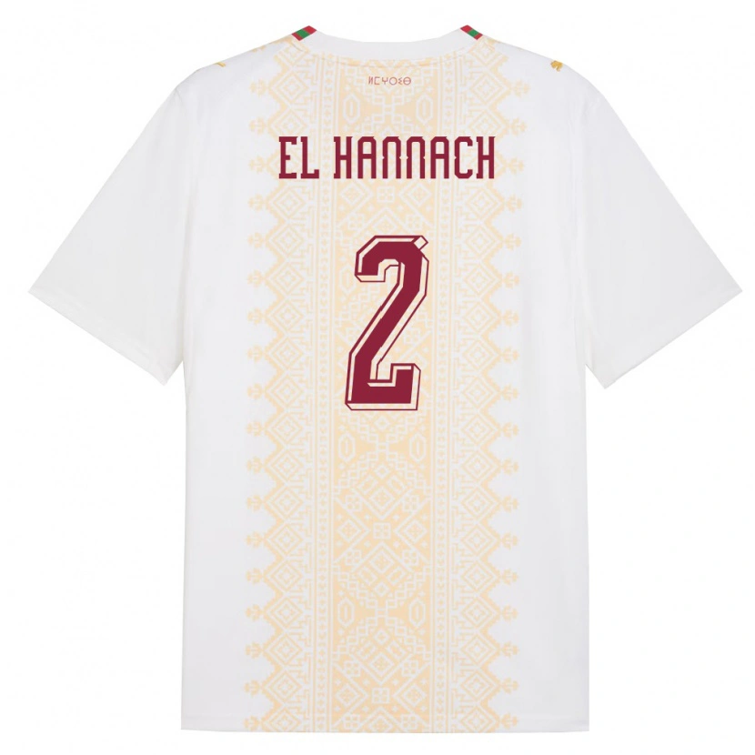 Danxen Män Marocko Naoufel El Hannach #2 Vit Guld Röd Bortatröja Matchtröjor 26-28 Tröjor T-Tröja