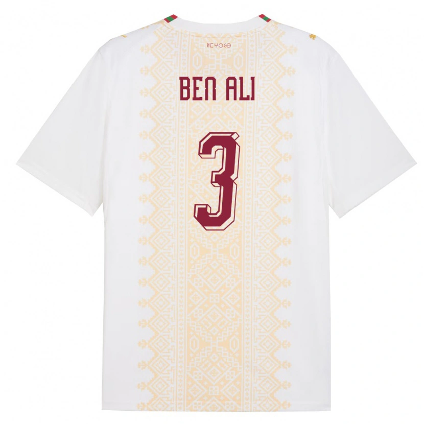 Danxen Män Marocko Salim Ben Ali #3 Vit Guld Röd Bortatröja Matchtröjor 26-28 Tröjor T-Tröja