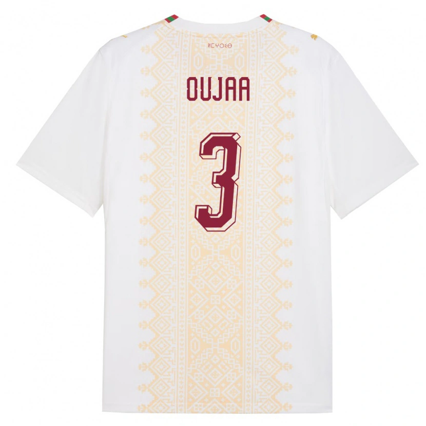 Danxen Män Marocko Shmssdine Oujaa #3 Vit Guld Röd Bortatröja Matchtröjor 26-28 Tröjor T-Tröja