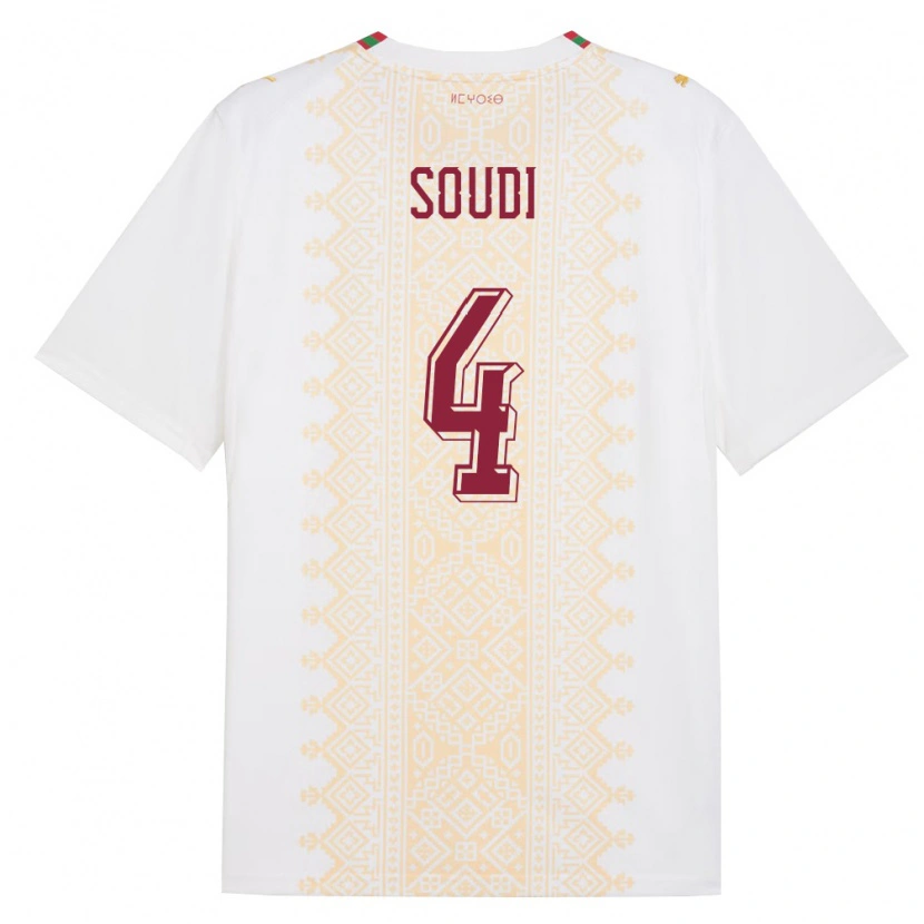 Danxen Män Marocko Adam Soudi #4 Vit Guld Röd Bortatröja Matchtröjor 26-28 Tröjor T-Tröja