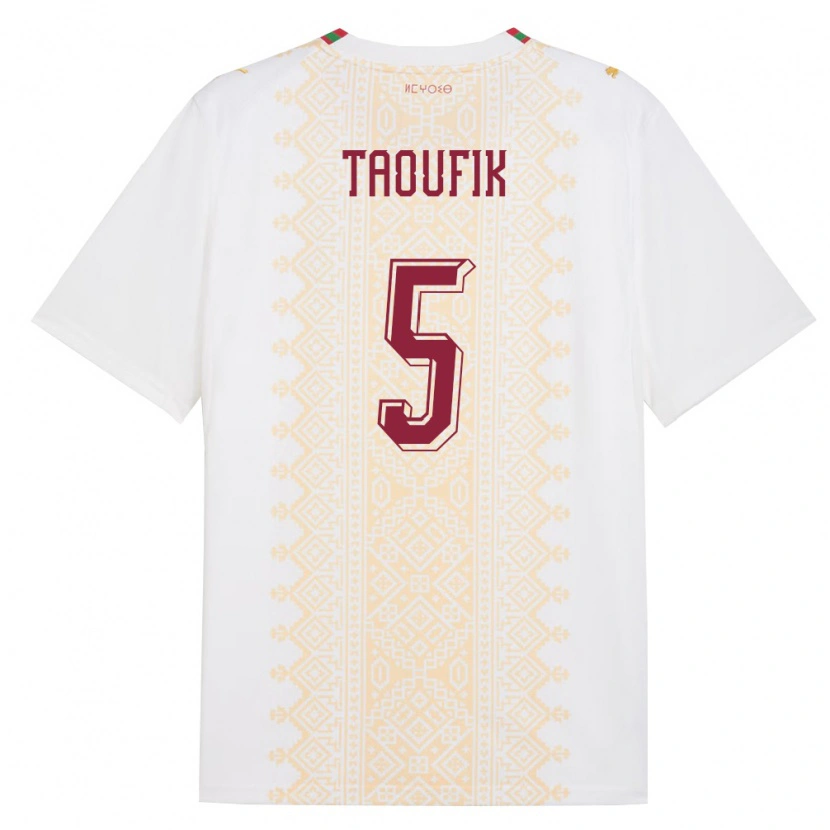 Danxen Män Marocko Rayane Taoufik #5 Vit Guld Röd Bortatröja Matchtröjor 26-28 Tröjor T-Tröja