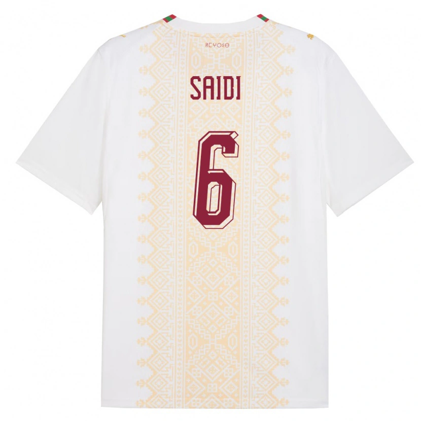 Danxen Män Marocko Elyes Saïdi #6 Vit Guld Röd Bortatröja Matchtröjor 26-28 Tröjor T-Tröja