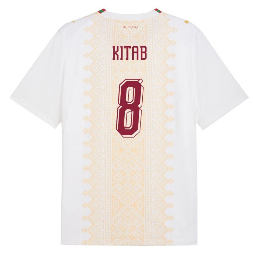 Danxen Män Marocko Bachir Kitab #8 Vit Guld Röd Bortatröja Matchtröjor 26-28 Tröjor T-Tröja