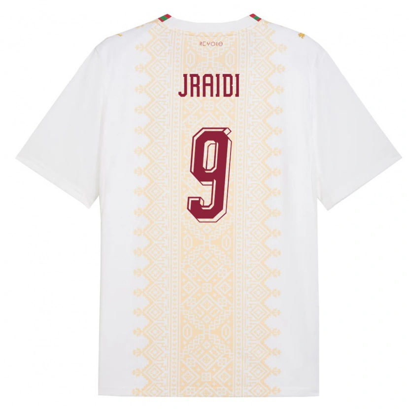 Danxen Män Marocko Ibtissam Jraidi #9 Vit Guld Röd Bortatröja Matchtröjor 26-28 Tröjor T-Tröja