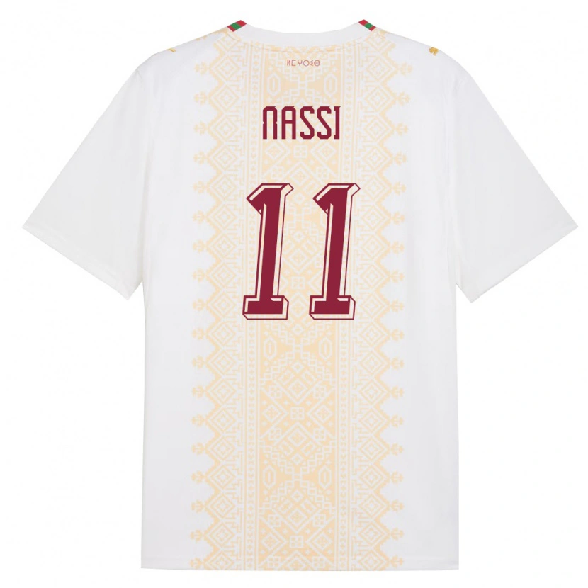 Danxen Män Marocko Walid Nassi #11 Vit Guld Röd Bortatröja Matchtröjor 26-28 Tröjor T-Tröja