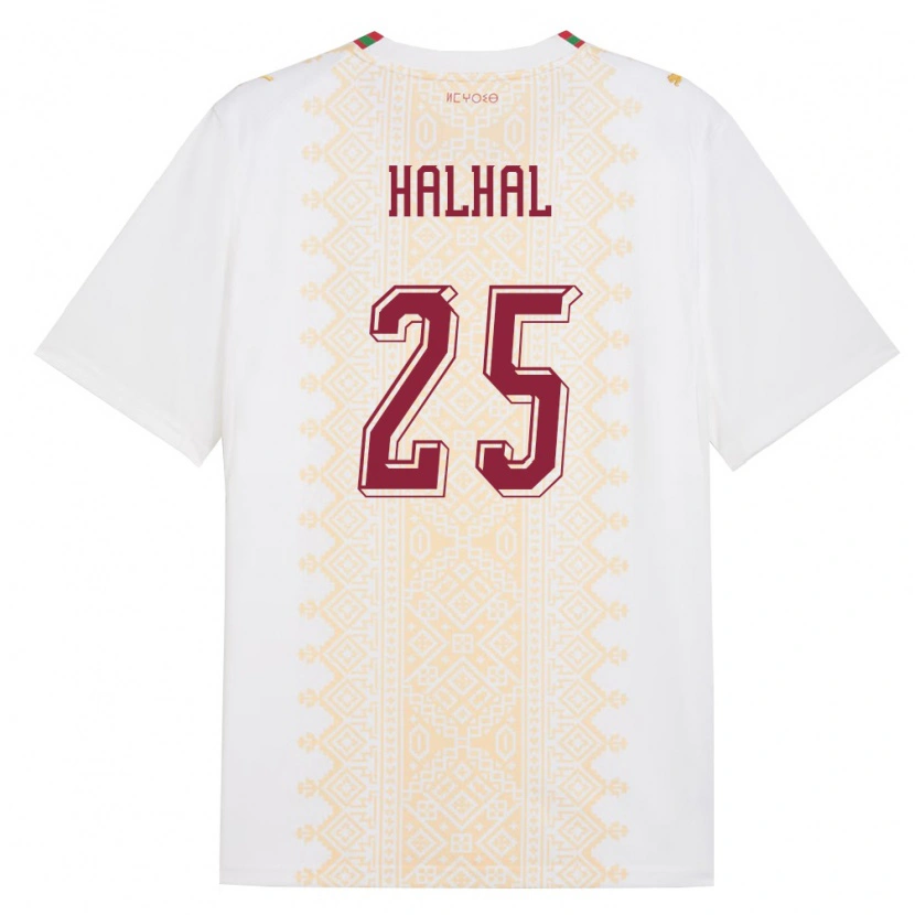 Danxen Män Marocko Redouane Halhal #25 Vit Guld Röd Bortatröja Matchtröjor 26-28 Tröjor T-Tröja