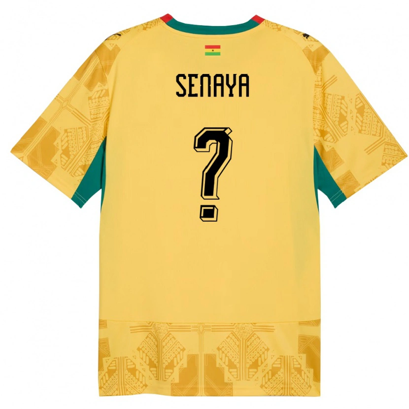 Danxen Män Ghana Marvin Senaya #0 Gul Röd Svart Bortatröja Matchtröjor 26-28 Tröjor T-Tröja