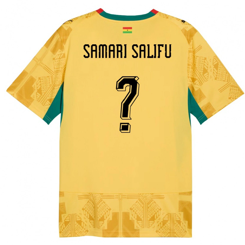 Danxen Män Ghana Abass Samari Salifu #0 Gul Röd Svart Bortatröja Matchtröjor 26-28 Tröjor T-Tröja