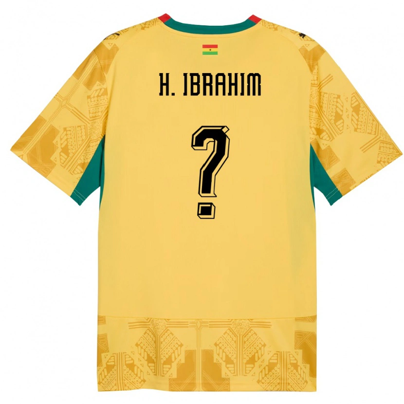 Danxen Män Ghana Hafiz Ibrahim #0 Gul Röd Svart Bortatröja Matchtröjor 26-28 Tröjor T-Tröja