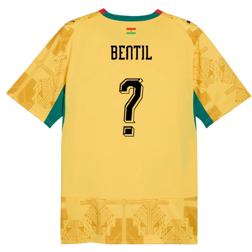 Danxen Män Ghana Godwin Bentil #0 Gul Röd Svart Bortatröja Matchtröjor 26-28 Tröjor T-Tröja