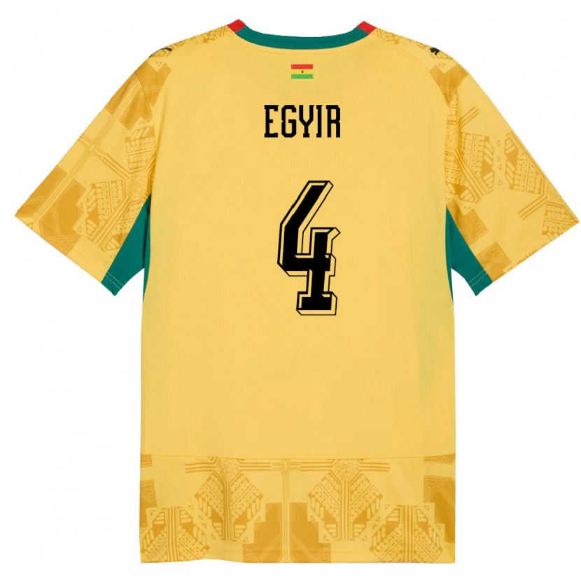 Danxen Män Ghana Janet Egyir #4 Gul Röd Svart Bortatröja Matchtröjor 26-28 Tröjor T-Tröja