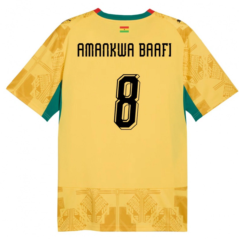 Danxen Män Ghana Yaw Amankwa Baafi #8 Gul Röd Svart Bortatröja Matchtröjor 26-28 Tröjor T-Tröja