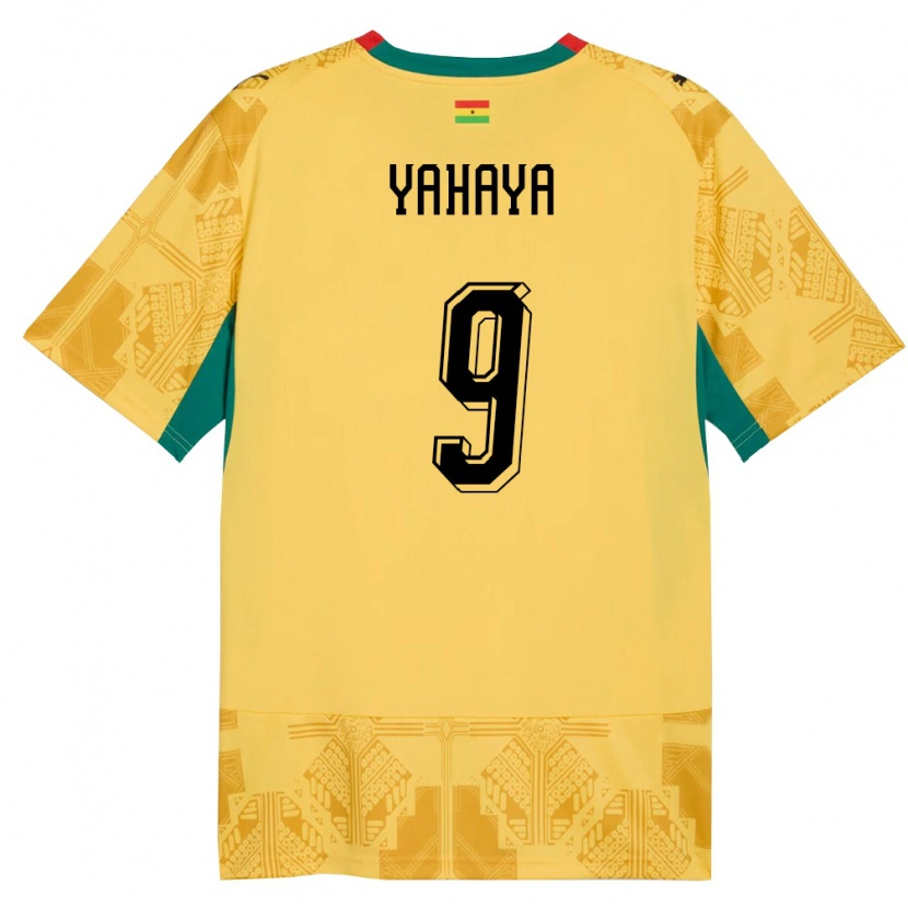 Danxen Män Ghana Mohammed Yahaya #9 Gul Röd Svart Bortatröja Matchtröjor 26-28 Tröjor T-Tröja