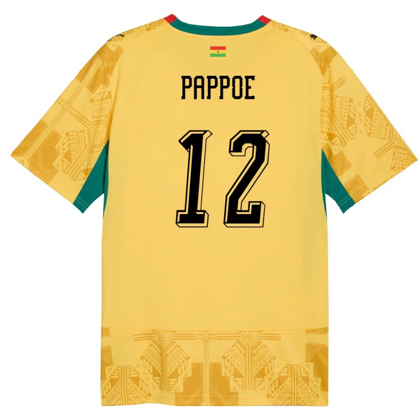 Danxen Män Ghana Isaac Pappoe #12 Gul Röd Svart Bortatröja Matchtröjor 26-28 Tröjor T-Tröja