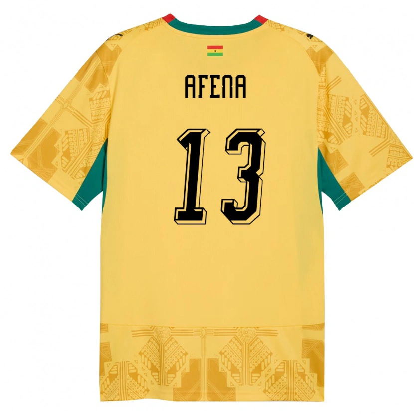 Danxen Män Ghana Felix Afena-Gyan #13 Gul Röd Svart Bortatröja Matchtröjor 26-28 Tröjor T-Tröja