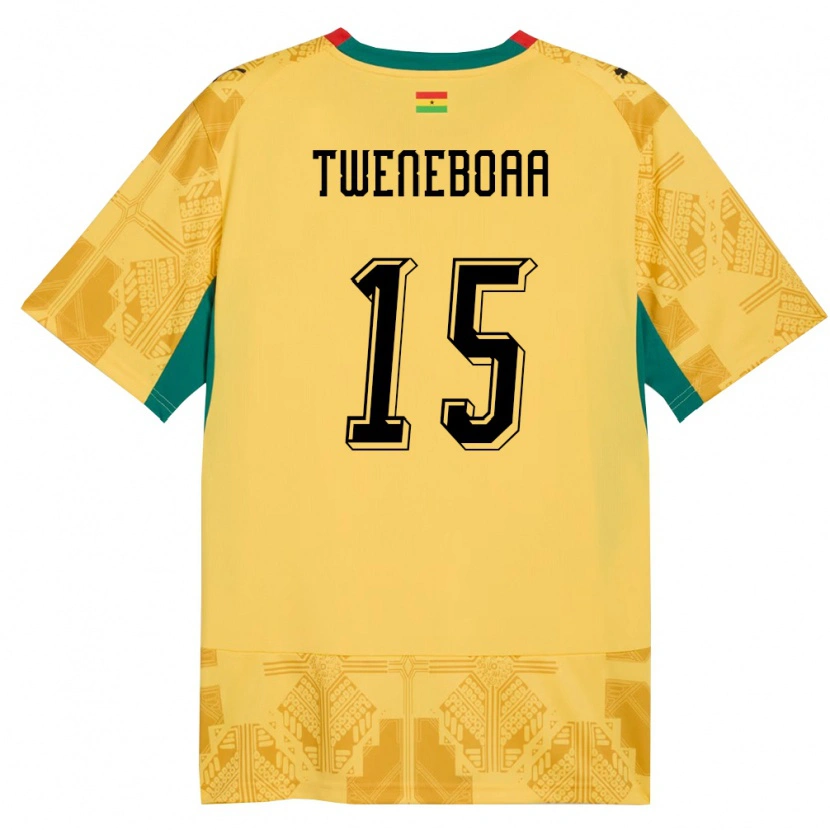 Danxen Män Ghana Justice Tweneboaa #15 Gul Röd Svart Bortatröja Matchtröjor 26-28 Tröjor T-Tröja