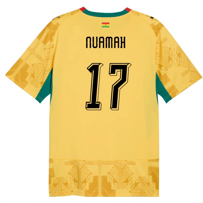 Danxen Män Ghana Ernest Nuamah #17 Gul Röd Svart Bortatröja Matchtröjor 26-28 Tröjor T-Tröja