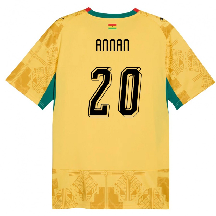 Danxen Män Ghana Ebenezer Annan #20 Gul Röd Svart Bortatröja Matchtröjor 26-28 Tröjor T-Tröja