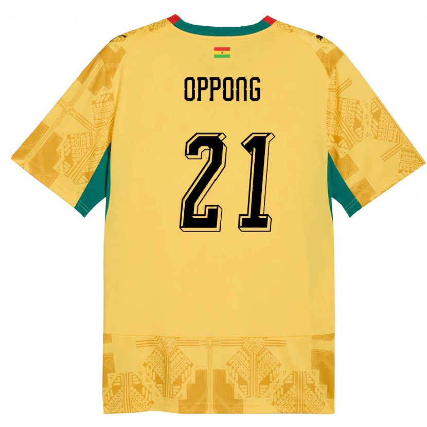 Danxen Män Ghana Kojo Peprah Oppong #21 Gul Röd Svart Bortatröja Matchtröjor 26-28 Tröjor T-Tröja