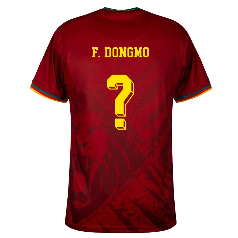 Danxen Män Kamerun Fabien Dongmo #0 Djup Röd Grön Gul Bortatröja Matchtröjor 26-28 Tröjor T-Tröja