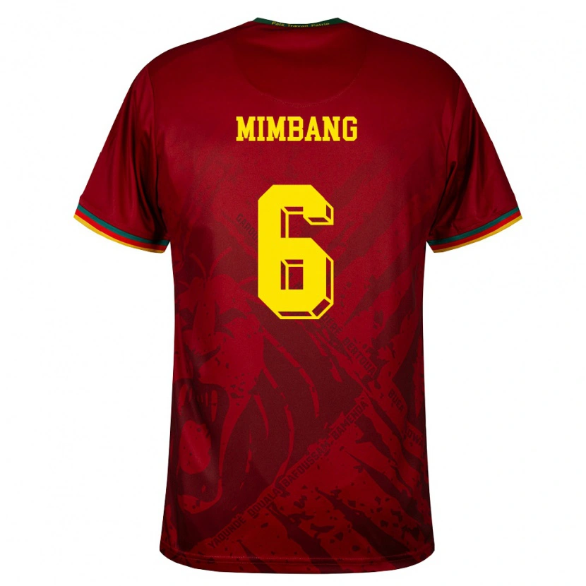 Danxen Män Kamerun David Mimbang #6 Djup Röd Grön Gul Bortatröja Matchtröjor 26-28 Tröjor T-Tröja