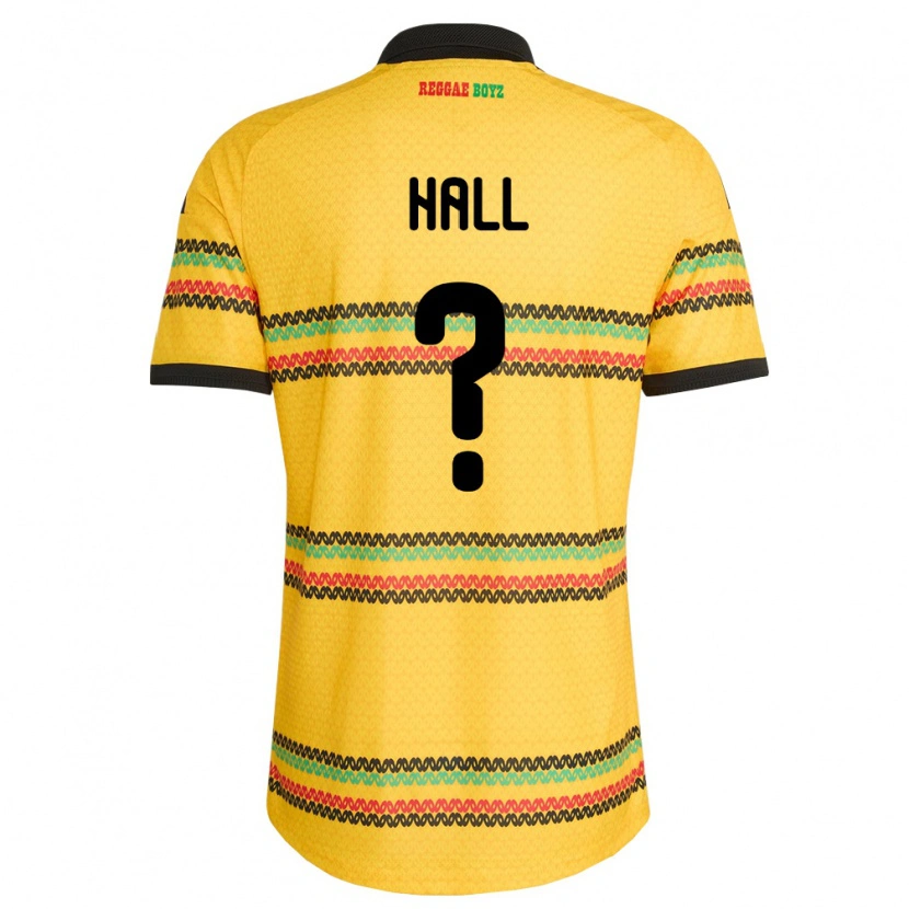 Danxen Kvinnor Jamaica Tyrese Hall #0 Gul Svart Grön Hemmatröja Matchtröjor 26-28 Tröjor T-Tröja