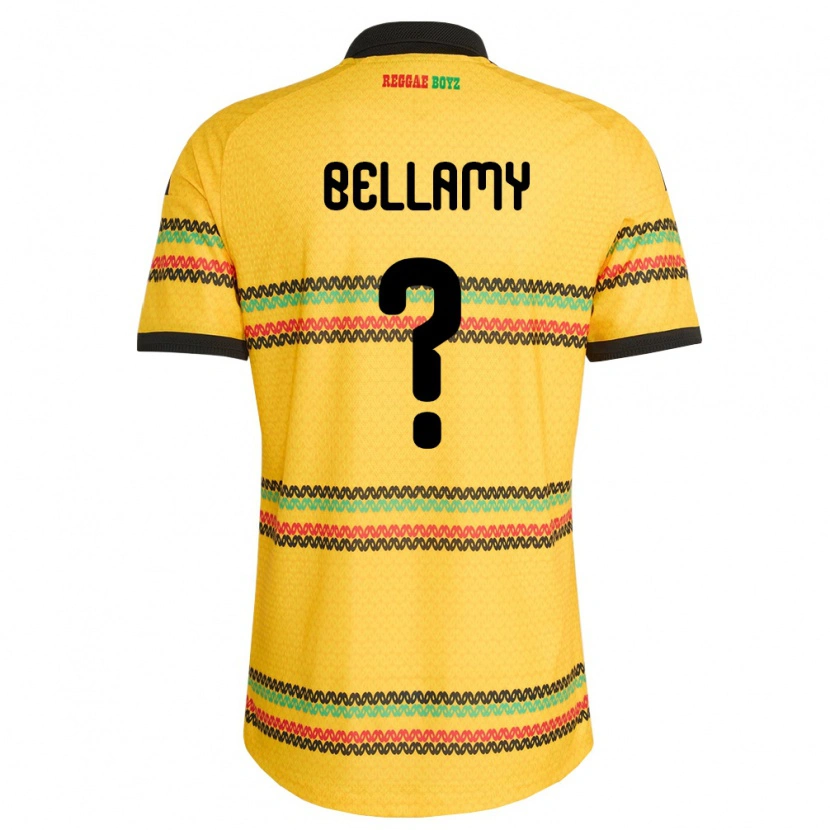 Danxen Kvinnor Jamaica Sydney Bellamy #0 Gul Svart Grön Hemmatröja Matchtröjor 26-28 Tröjor T-Tröja