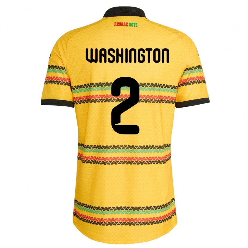 Danxen Kvinnor Jamaica Solai Washington #2 Gul Svart Grön Hemmatröja Matchtröjor 26-28 Tröjor T-Tröja