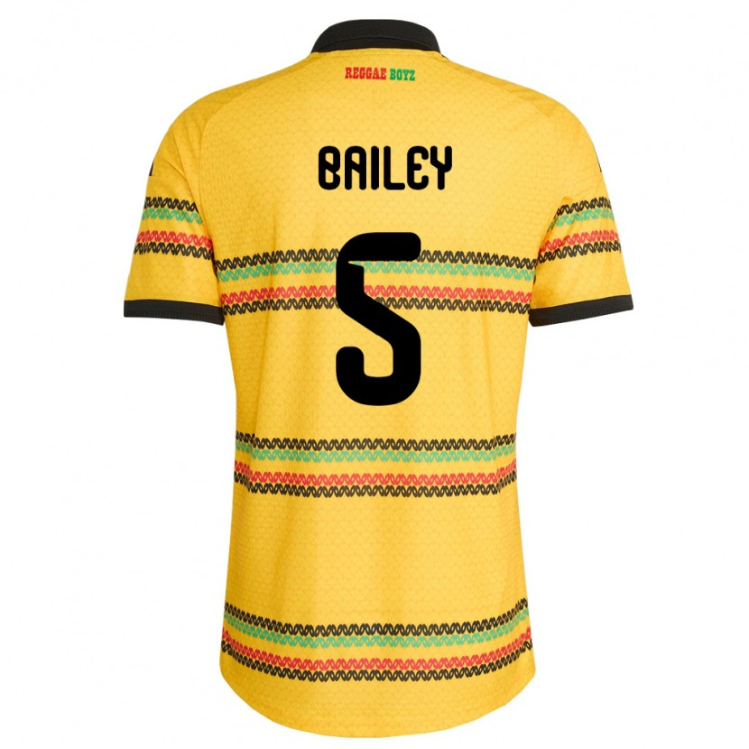 Danxen Kvinnor Jamaica Jade Bailey #5 Gul Svart Grön Hemmatröja Matchtröjor 26-28 Tröjor T-Tröja