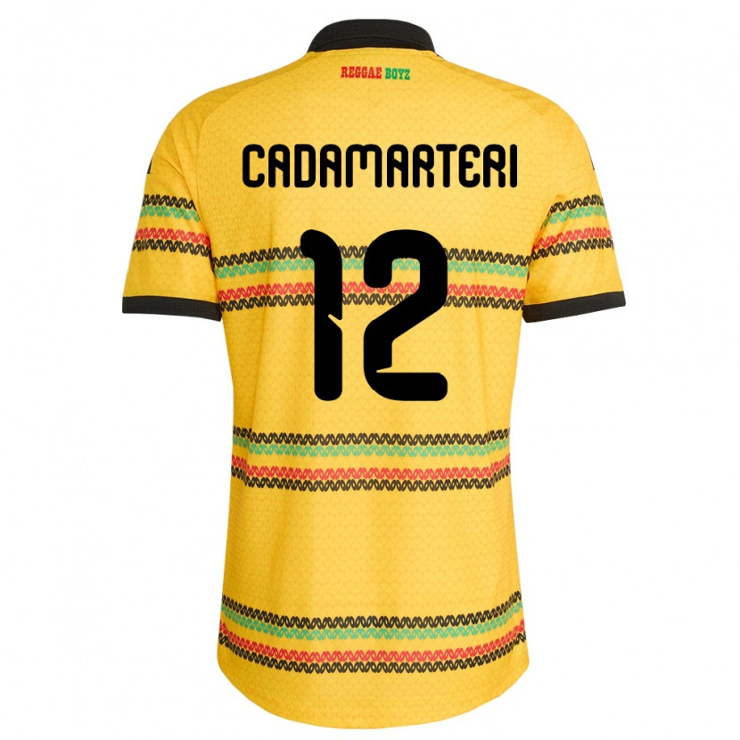 Danxen Kvinnor Jamaica Bailey Cadamarteri #12 Gul Svart Grön Hemmatröja Matchtröjor 26-28 Tröjor T-Tröja