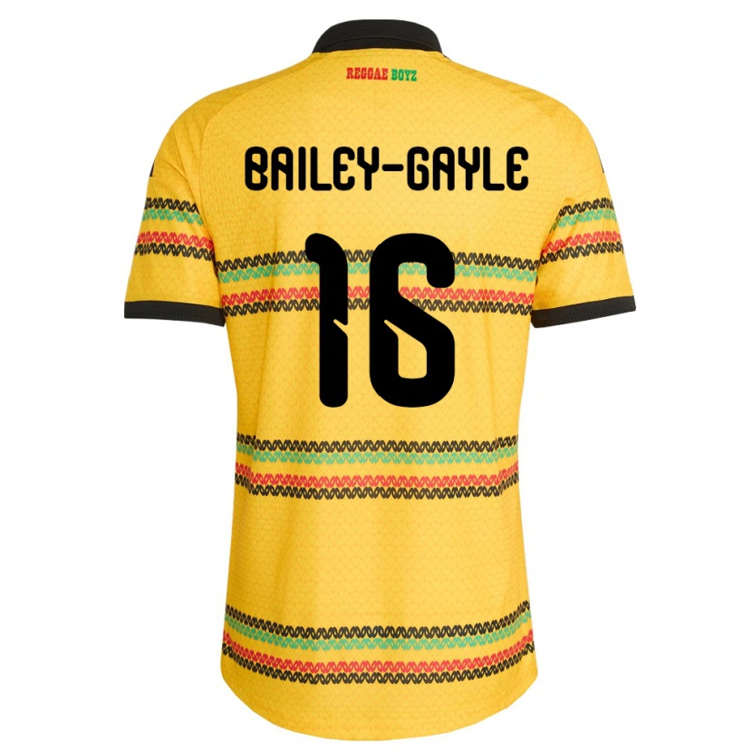 Danxen Kvinnor Jamaica Paige Bailey-Gayle #16 Gul Svart Grön Hemmatröja Matchtröjor 26-28 Tröjor T-Tröja