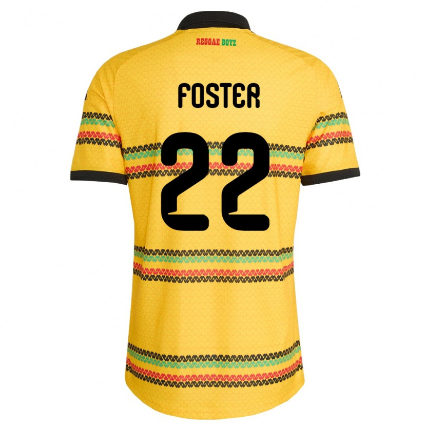 Danxen Kvinnor Jamaica Shanise Foster #22 Gul Svart Grön Hemmatröja Matchtröjor 26-28 Tröjor T-Tröja