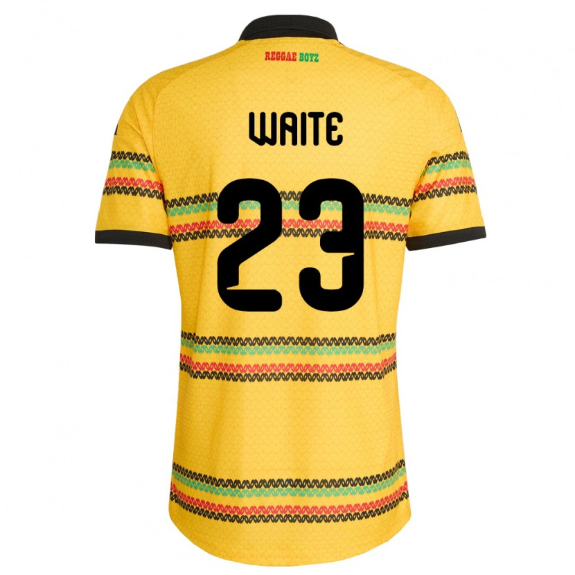 Danxen Kvinnor Jamaica Jahmali Waite #23 Gul Svart Grön Hemmatröja Matchtröjor 26-28 Tröjor T-Tröja