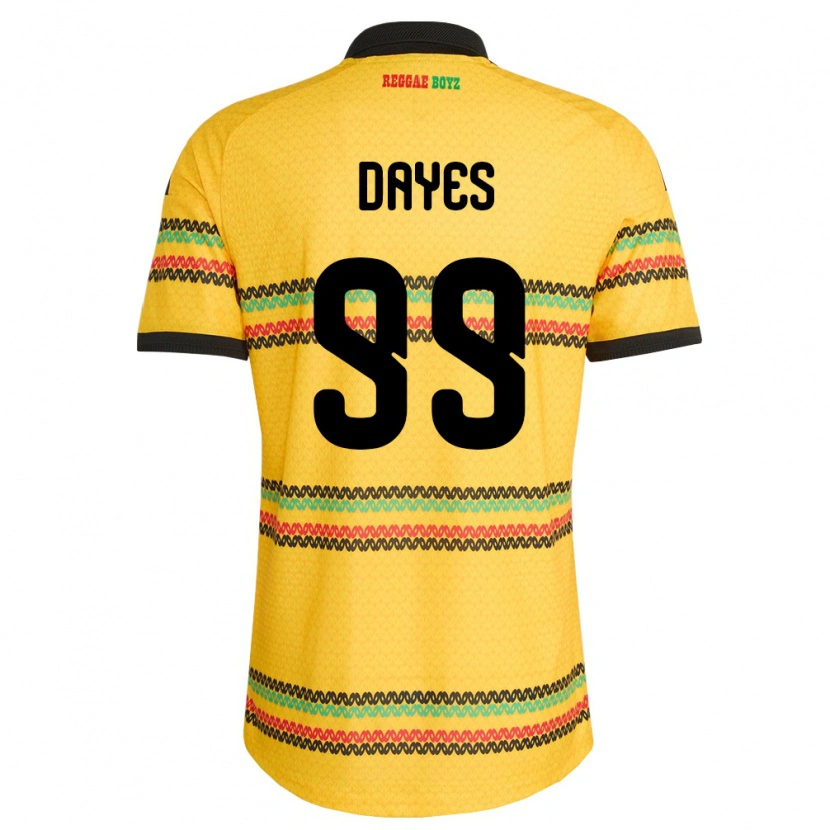 Danxen Kvinnor Jamaica Malikae Dayes #99 Gul Svart Grön Hemmatröja Matchtröjor 26-28 Tröjor T-Tröja